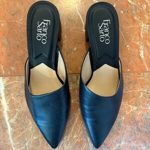 Franco Sarto Black Leather Mules